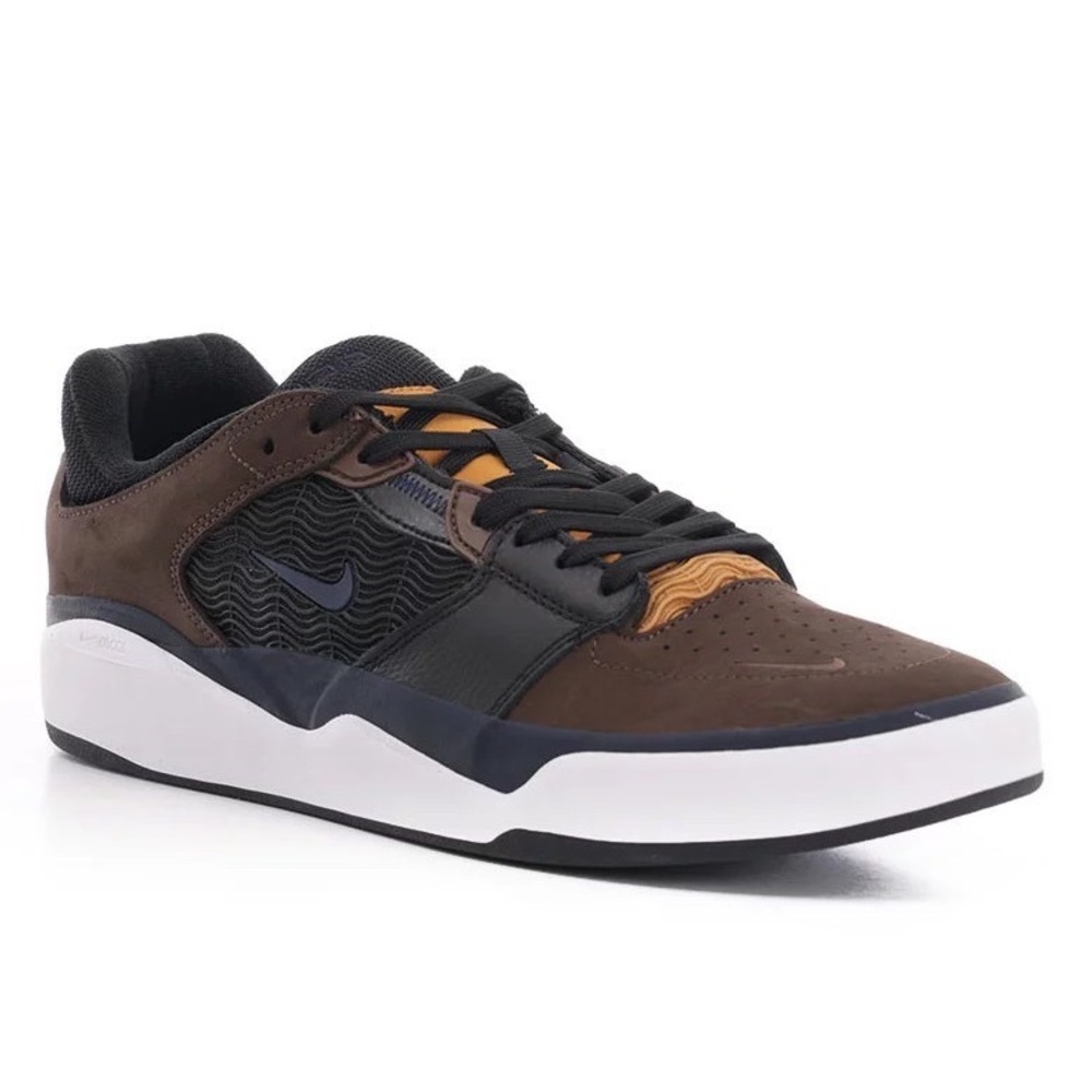 NIKE SB Ishod Wair PRM Skate Shoes Brown/Black/Orange Sz 11.5 Casual Streetwear
